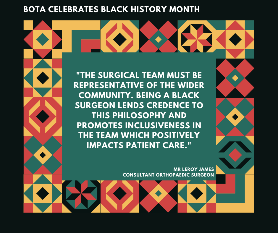 Mr Leroy James <a href="/doctorlaj/">Leroy James</a> discusses the importance of diversity within the surgical team 

<a href="/alderheyortho/">Alder Hey Orthopaedics</a> <a href="/BritOrthopaedic/">BOA</a> <a href="/TheBMA/">The BMA</a> 

#ProudToBe #BOTABHM #BlackHistoryMonth