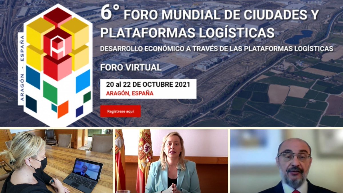 🚅🛬Cerca de 7.400 personas de 75 países participan en el VI Foro Mundial de Ciudades y Plataformas Logísticas, con sede en #Aragón

🗣️“Estamos volcados en seguir ampliando nuestro enorme potencial en este sector estratégico”, <a href="/JLambanM/">Javier Lambán</a> en la inauguración de este evento virtual