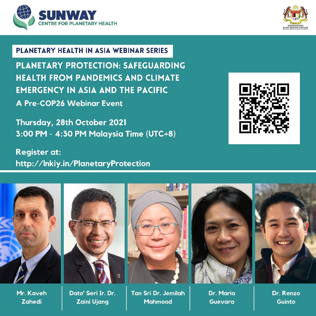 SunwayCPH's tweet photo. Our webinar next Thursday is still up and running! So if you haven’t registered yet, be sure to do so here:

https://t.co/UlvjKkhwva

@JemilahMahmood @RenzoGuinto @guevamp @ZainiUjang2 @donkaveh1 

See you!

#RoadtoCOP26 #PlanetaryHealth https://t.co/ZYSIo3VLvG