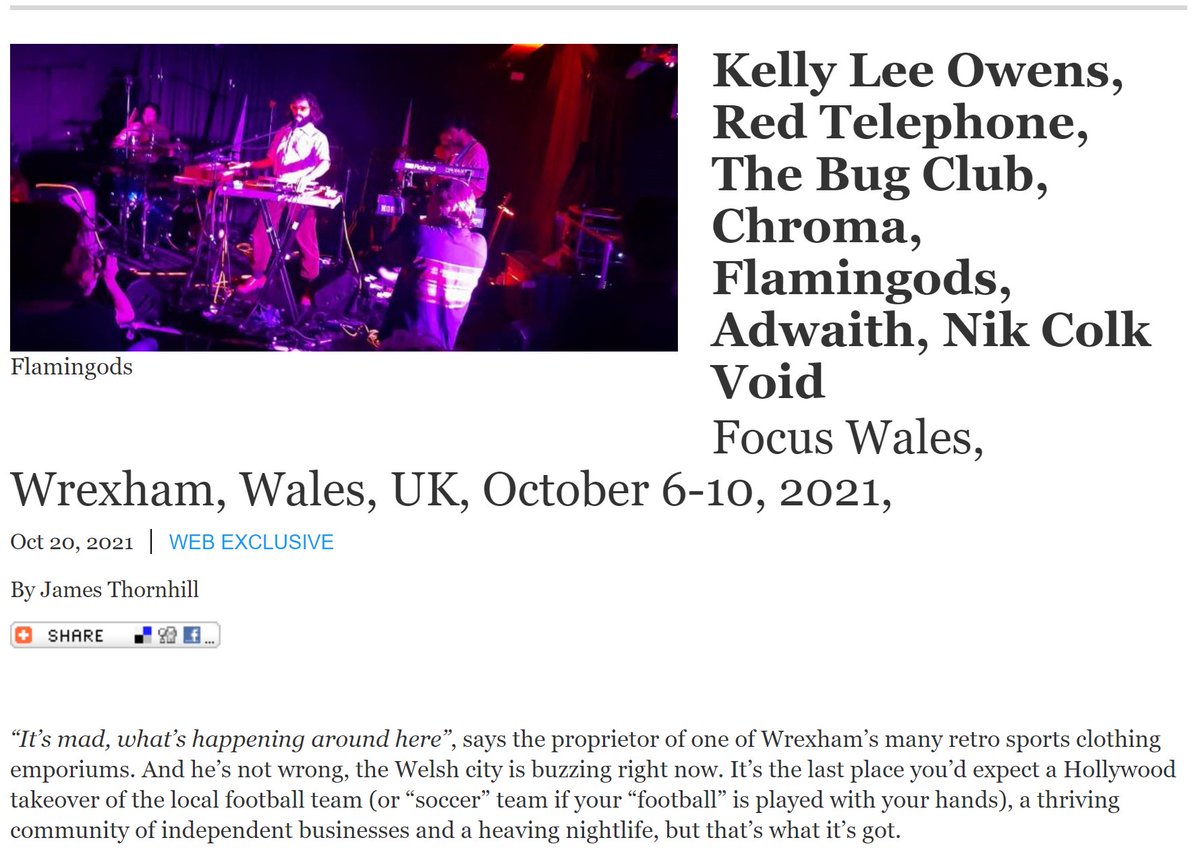James Thornhill (@journothornhill) on Twitter photo Had an awesome time at <a href="/FocusWales/">FOCUS Wales</a> 10th edition. Reviewed for <a href="/Under_Radar_Mag/">Under the Radar</a> with words on fine sets from @hooper_dominie @adwaithband <a href="/Flamingods/">Flamingods</a> <a href="/FORTmusicUK/">FORT</a> <a href="/thebugclubband/">The Bug Club</a> <a href="/_RedTelephone_/">Red Telephone</a> <a href="/CHROMAbanduk/">CHROMA</a> <a href="/kellyleeowens/">Kelly Lee Owens</a> and others.
undertheradarmag.com/reviews/focus_… Had an awesome time at <a href="/FocusWales/">FOCUS Wales</a> 10th edition. Reviewed for <a href="/Under_Radar_Mag/">Under the Radar</a> with words on fine sets from @hooper_dominie @adwaithband <a href="/Flamingods/">Flamingods</a> <a href="/FORTmusicUK/">FORT</a> <a href="/thebugclubband/">The Bug Club</a> <a href="/_RedTelephone_/">Red Telephone</a> <a href="/CHROMAbanduk/">CHROMA</a> <a href="/kellyleeowens/">Kelly Lee Owens</a> and others.
undertheradarmag.com/reviews/focus_…