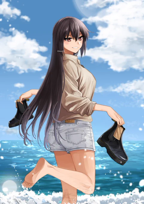 私服長門と海岸デートしたい(skeb) 