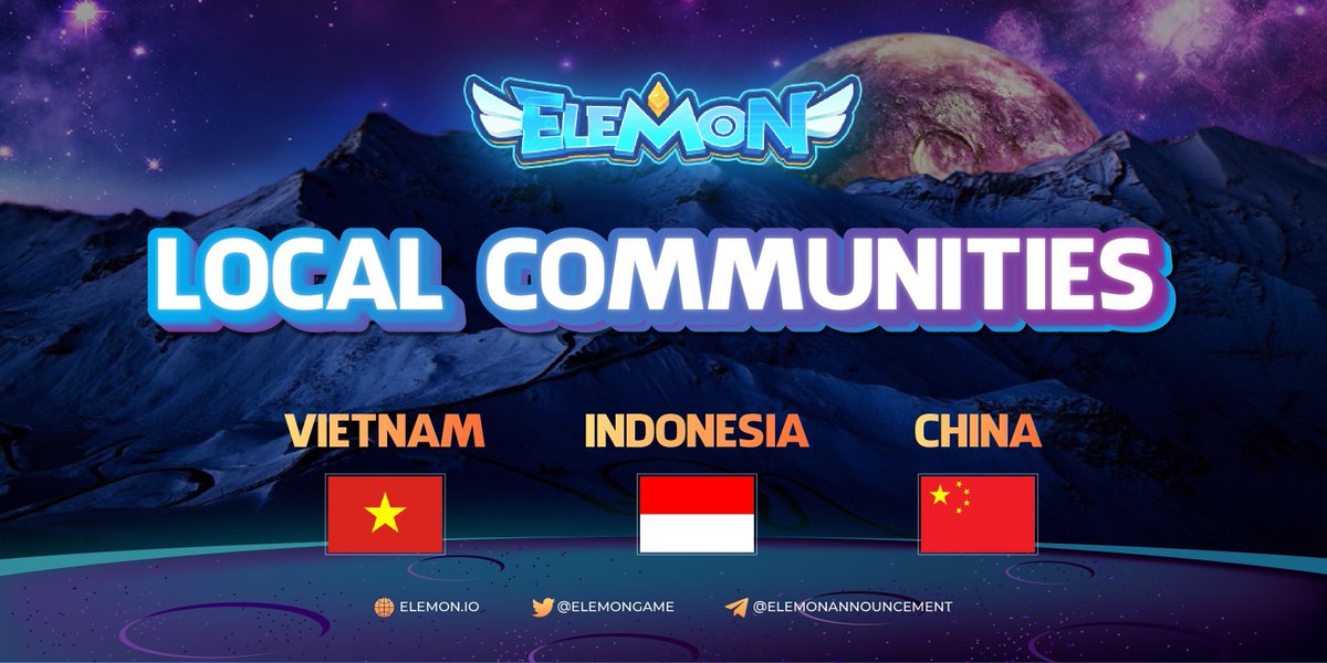 🎊🎊🎊 Two new communities opening for Indonesian &amp; Chinese users 🎊🎊🎊

🔥 Join the Elemon - Indonesian community: t.me/ElemonIndonesi… and Chinese community: t.me/elemonchinese

👍Which countries do you want us open the local group? Comment below!
