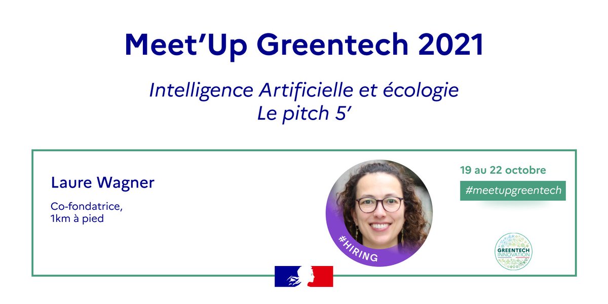 Le pitch #intelligenceartificielle de @laurewagner, co-fondatrice de @1km_a_pied, se tient dans 5 minutes. Cette start-up est labellisée #greentechinnovation par @Ecologie_Gouv ▶️ Assister au direct du #MeetUpGreenTech : youtu.be/4ohR2_5tdDQ