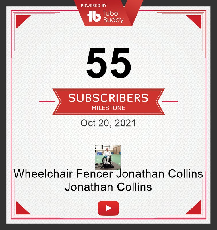 Jonatha56744262's tweet photo. I have just hit the 55 Subscriber Milestone on my #WheelchairFencing #youtube
#channel

It may not sound a lot to you but it is to me so I would just like to say Thank You to everyone who has Subscribed

#WheelchairFencing
#wheelyfencing
#youtube
#Subscribercount https://t.co/vldD3qXh4Y