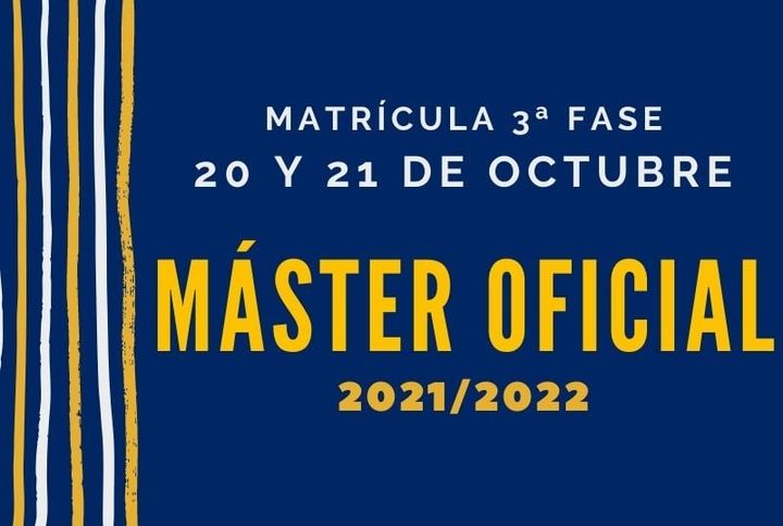 postgradoUPO's tweet photo. Si has obtenido plaza en 3ª fase en un #MásterUPO recuerda que debes realizar la automatrícula del 20 al 21 de octubre.
Encontrarás toda la información aquí https://t.co/LBlmivQmxr
¡Enhorabuena!😀
#BienvenidosalaUPO
#SoydelaUPO https://t.co/qKZalx9tVB