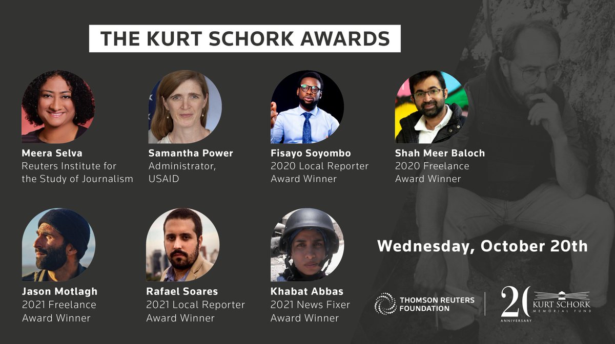 🗞️ What does it take to report from the frontlines?
 
Join us for a special LIVE conversation at 3pm with this year's #KurtSchork Award winners and other leading journalists to hear what's at stake when covering underreported areas.
 
Sign up now. ➡️ bit.ly/303Wk9d