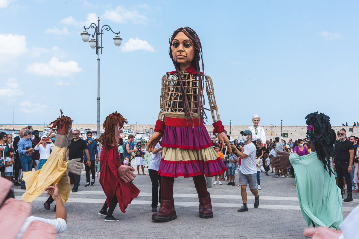 Little Amal will visit Wigan town centre as she nears the end of her 8,000km journey from the Turkish-Syrian border to Manchester. (1/4)