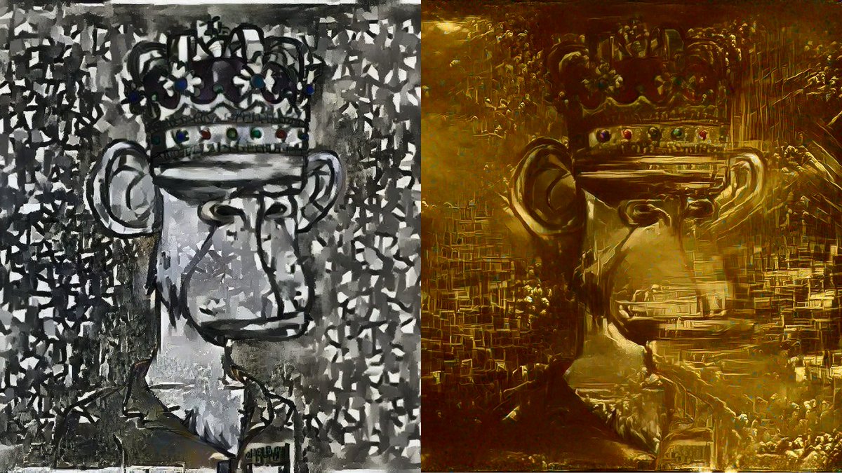 GenAlchemyLab's tweet photo. The BETA LAB EXPERIMENT is seeing more creations laced with gold over the past few days... π€
Is this an omen for #BTC - new #ATH incoming? π§ββοΈ
Title: The King of the Gold Mines
Epoch: (Before: Abstract, After: Gold)
#BetaLabExperiment #GenerativeAlchemyLab #GOLD https://t.co/cMMBWHZe1r