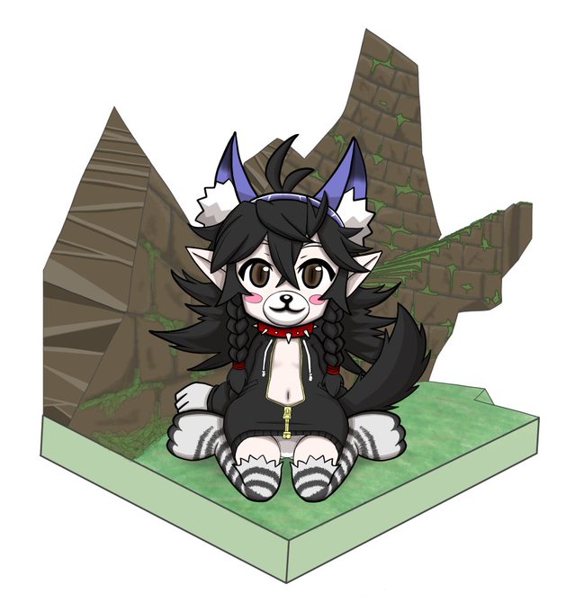 MoEでお世話になってるファルンさんヴィネット風。巨大化したり縮小化したり色々な性癖にも対応したすごい人だよ! けもけももふもふ。 