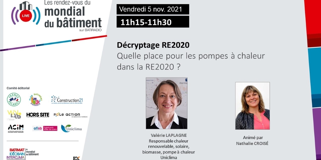 Pompes à chaleur #PAC au programme du décryptage #RE2020 dans les RDV du Mondial du Bâtiment avec Valérie LAPLAGNE d'#UNICLIMA.
Pour s'inscrire offer.batiradio.com/inscription-rd…