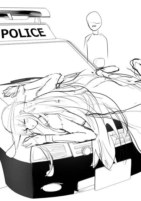 最初はもうちょい可愛い姿勢で描く予定だった 