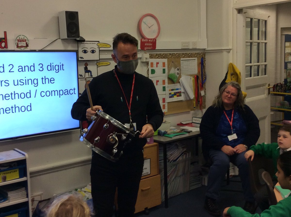 cwp_ely's tweet photo. Mr Pugh showed Ely how the pitch can be changed when beating a drum https://t.co/OFFIVRDO1h