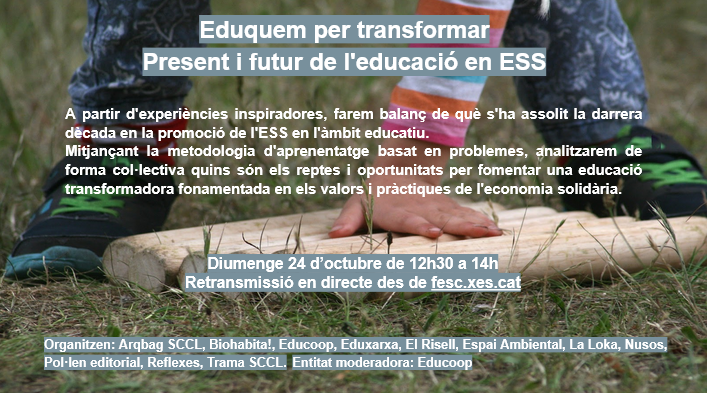Educoop_ESS's tweet photo. Aquesta setmana ha començat la X Fira d'Economia Solidària. Diumenge 24 hem organitzat aquesta activitat amb diverses entitats educatives de l'#ESS.
Per una educació transformadora!
T'hi apuntes? 

Més informació a https://t.co/UaCXxAzgoA 
#FESC2021 https://t.co/hWBkjHDyOn