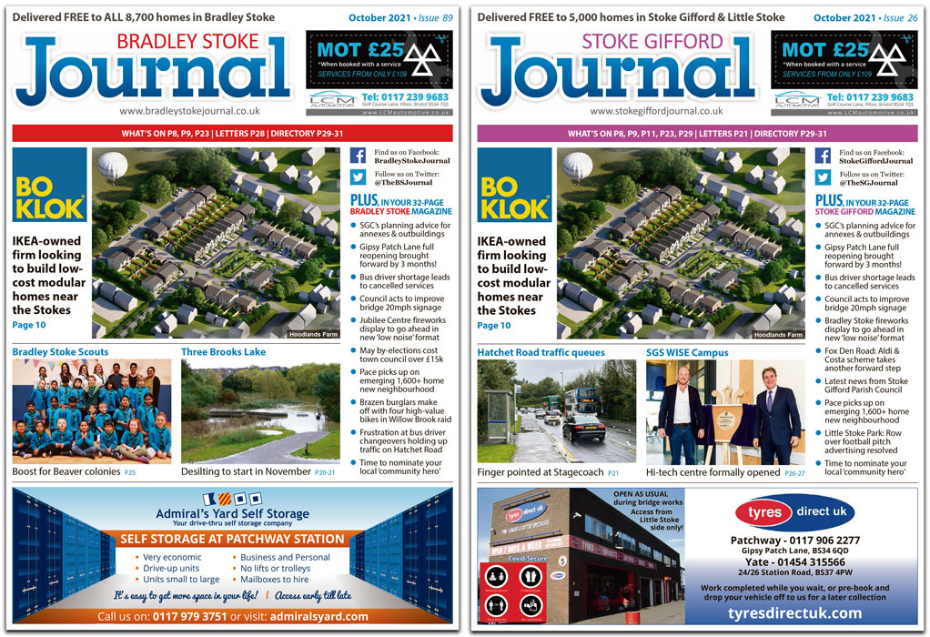 NthBristolPress's tweet photo. Delivered last weekend: 13,700 copies of the Bradley Stoke Journal and Stoke Gifford Journal magazines, the ONLY community news publications EDITED LOCALLY in the Stokes. Phone us NOW on 01454 300 400 to book your advertising space in our NOVEMBER issues, delivered 20th/21st Nov. https://t.co/WlH60uQ2oU