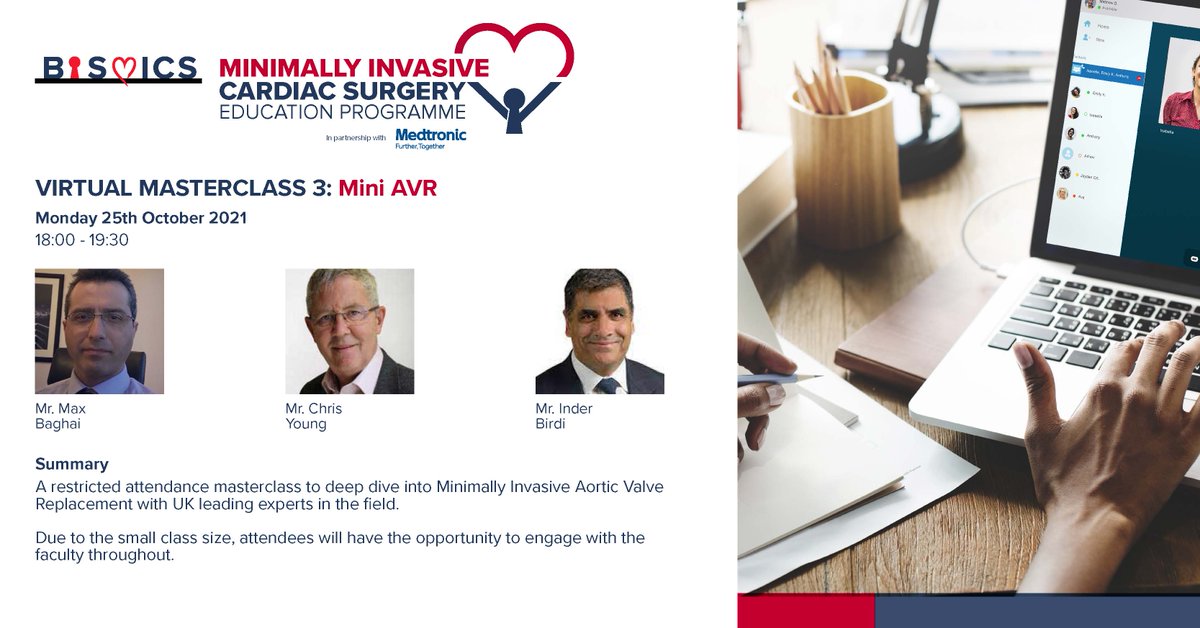 SCTSUK's tweet photo. Mini AVR -Virtual Masterclass 3 Monday 25th October 18:00-19:30 @BISMICS @MedtronicUK https://t.co/akLSsmHd0q #MiniAVR https://t.co/EbDtBZ1x8I