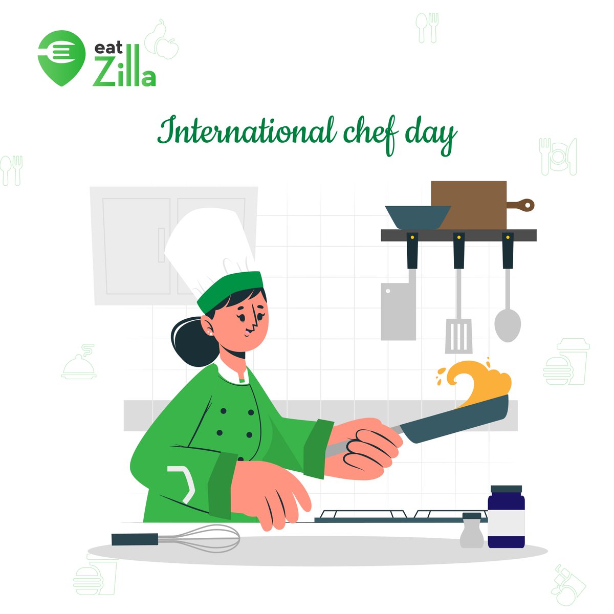 eatzillaapp's tweet photo. The day was established to remind chefs that it was their duty to pass on their knowledge and cooking skills to the next generation of chefs, with a sense of pride and commitment to the future. Happy international chef day 
#Eatzilla #internationalchefday #restaurant https://t.co/Ce60tWm20o