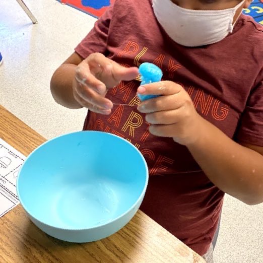 TeachLoveDaily's tweet photo. Ms. Mack’s students created sensory slime! Through an adapted learning approach students sequenced illustrated steps on a recipe chart before mixing. Between the beads, the glitter and the many textures - this activity was a sensory explosion! https://t.co/wnl2oVMFNE
