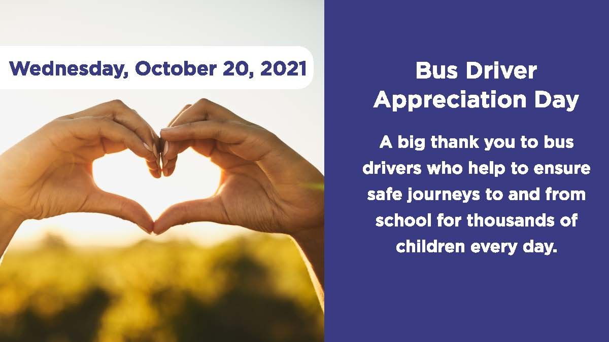 PeelSchools's tweet photo. Beep beep! Today is Bus Driver Appreciation Day. Tell them how much you appreciate them for always putting students first and continuously providing you with a safe journey no matter rain, snow or shine. https://t.co/Nex0hE6TJN