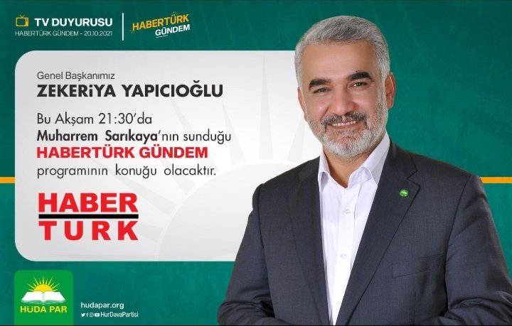 HÜDAPAR'ı merak edenler, işte size fırsat.
#HÜDAPARHaberTürkte olacak, ve gündeme dair önemli açıklamalarda bulunacak.