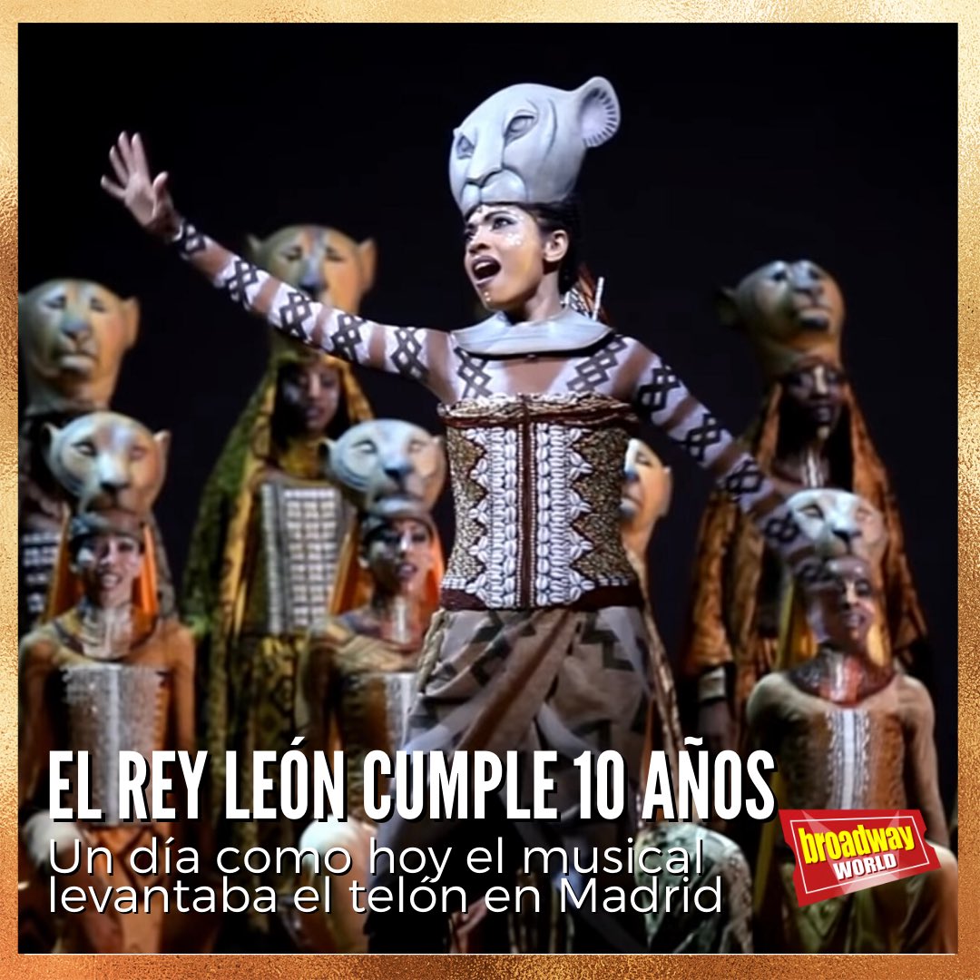 El 20 de octubre de 2011 el Lope de Vega de Madrid celebraba el estreno oficial de EL REY LEÓN convirtiéndose en un éxito sin precedentes. ¡Larga vida al rey! 🦁
.
.
#broadway #madrid #granvia #musical #theatre #teatro #musicales #broadwayworld #thelionking #elreyleon