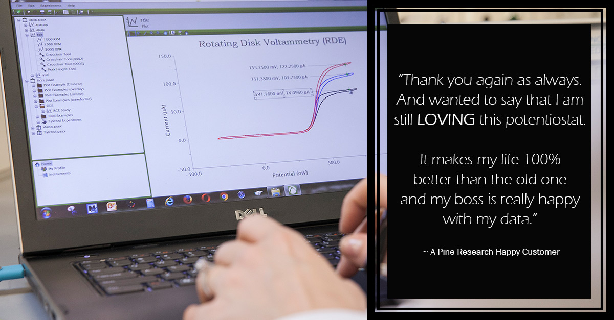 Pine_Research's tweet photo. That feeling when a customer takes the time to say #thankyou.
#happycustomer #testimonial #pineresearch #electrochemistry #winning #potentiostat #science #happyboss #gooddata https://t.co/pJdhfmipkJ