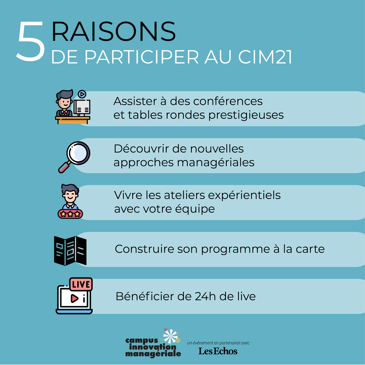 Sociodynamique's tweet photo. [24h du CIM]

Et vous, quelle bonne raison donneriez-vous pour participer au #CIM21 ? 💬

Prenez part à l'innovation managériale les 25 &amp; 26 novembre 🚀
Billetterie et infos 👉 https://t.co/18nzpDpGwl

#CampusIm #management #innovation #live #ateliers #conférences #débats https://t.co/s9zbngNsgm