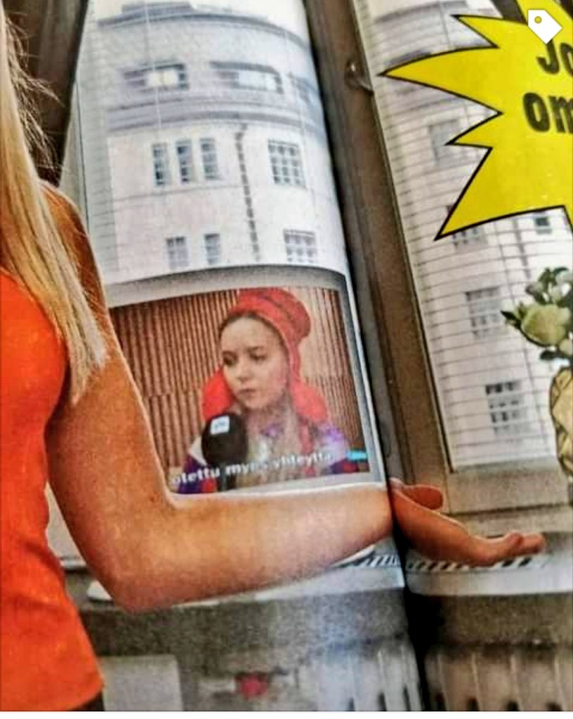 Snowsunie's tweet photo. #tb to 2018 when i accidentally ended up on the front page of the finnish tabloid mag #seiska photobombing miss finland in the background in #Ođđasat the Sámi tv news
#whenyouseeit
#amlost https://t.co/njqWqhw73g