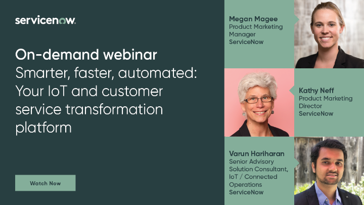 cvpdfw's tweet photo. Join our ServiceNow team for use case insights on how to improve customer service, enabled by integrating operations with IoT via a cloud platform. You’ll also learn strategies on how to improve service efficiencies. Watch here - https://t.co/6GHf71TGNp https://t.co/DKNlMDTV1v