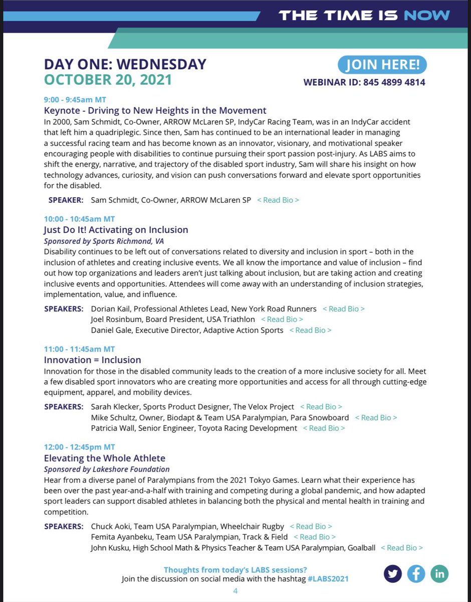 Our team is excited to attend and sponsor the #LABS2021 virtual conference! Creating more accessibility and inclusion for athletes with disabilities is critical. Thank you <a href="/allinsportCO/">All In Sport Consulting</a> for creating the space for this important conversation!