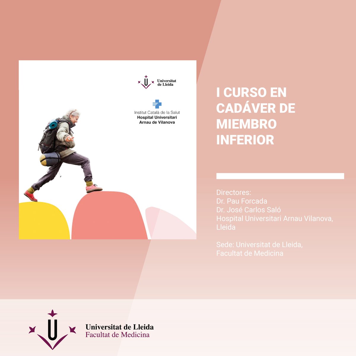 Facultat de Medicina - UDL (@medicinaudl) on Twitter photo Curs en cadàver de membre inferior.
21 d'octubre.
Curs per a discutir i proporcionar al participant indicacions i opcions de tractament de fractures complexes de membre inferior, per a posteriorment posar els coneixements en pràctica durant la sessió en cadàver. <a href="/UdL_info/">Universitat de Lleida (UdL)</a> Curs en cadàver de membre inferior.
21 d'octubre.
Curs per a discutir i proporcionar al participant indicacions i opcions de tractament de fractures complexes de membre inferior, per a posteriorment posar els coneixements en pràctica durant la sessió en cadàver. <a href="/UdL_info/">Universitat de Lleida (UdL)</a>