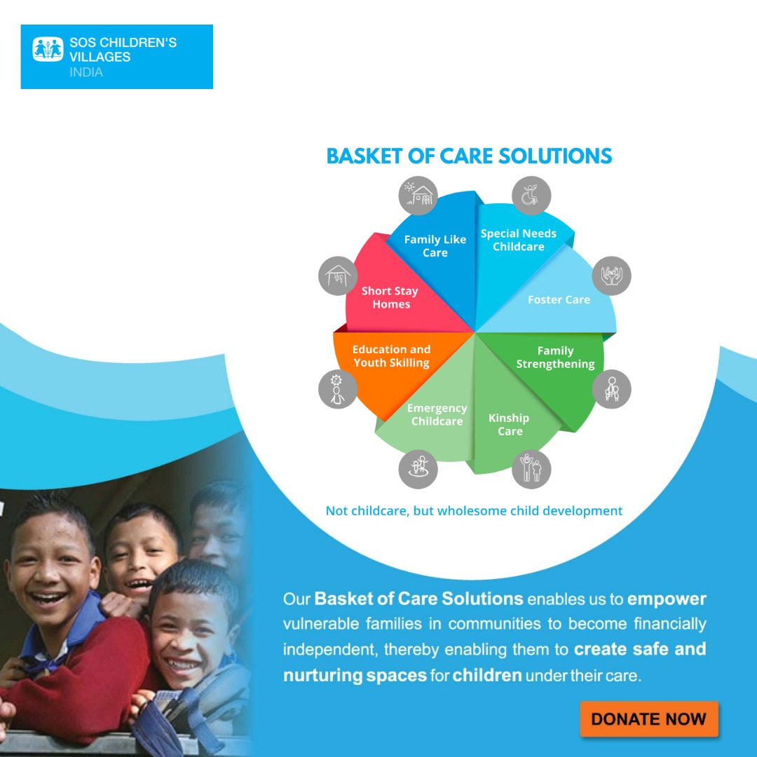 We enable vulnerable families, in communities, to become financially independent, thereby securing safe and nurturing spaces for children under their care. 

Donate Now: bit.ly/3iTV275

#SOSCVI #SOSIndia #NoChildAlone #Empower #Care #Charity #Donate #ChildCare #India