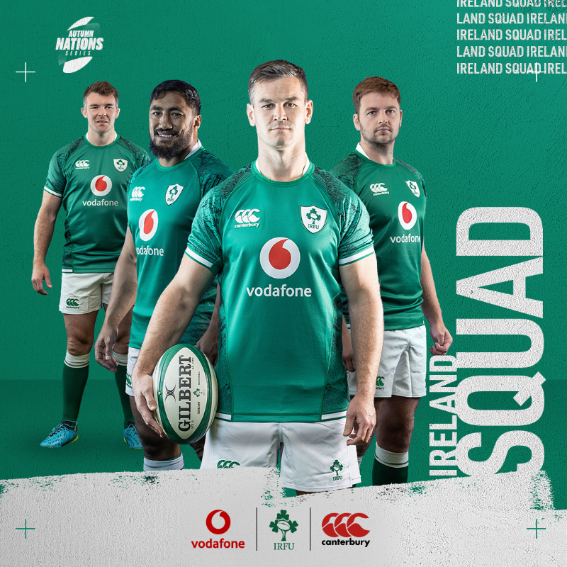 IrishRugby's tweet photo. 📋 Introducing the 38-player Ireland squad for the upcoming @autumnnations Tests against Japan, New Zealand and Argentina at @avivastadium 🟢

Head Coach Andy Farrell has included two uncapped players ⤵️

#TeamOfUs | #ShoulderToShoulder | #IrishRugby