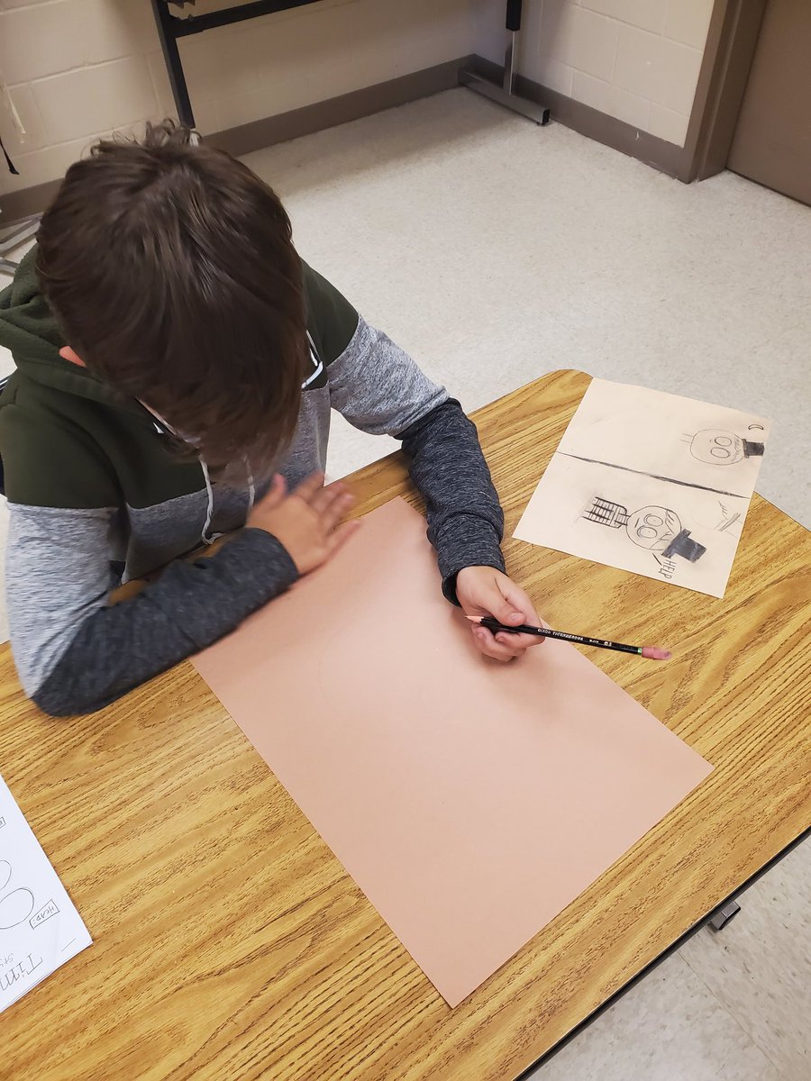Students working on their spooky portraits. Inspired by Tim Burton and his team of artists.  Focused on facial features and shading. So much fun! #practicemakesprogress
@BuffettMagnet 
@artsymcclintock 
<a href="/afischer223/">Angela Fischer</a>