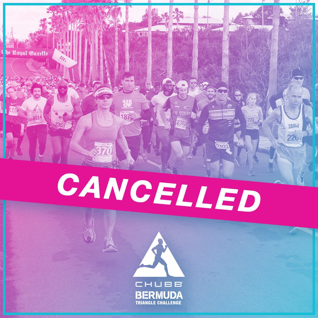 BDATriChallenge's tweet photo. It is with regret that we announce the cancellation of the 2022 Chubb Bermuda Triangle Challenge—a tough decision made for all the right reasons: to protect the safety of participants, volunteers, and spectators. https://t.co/gb14kAFCX6 https://t.co/iko9W59m2M