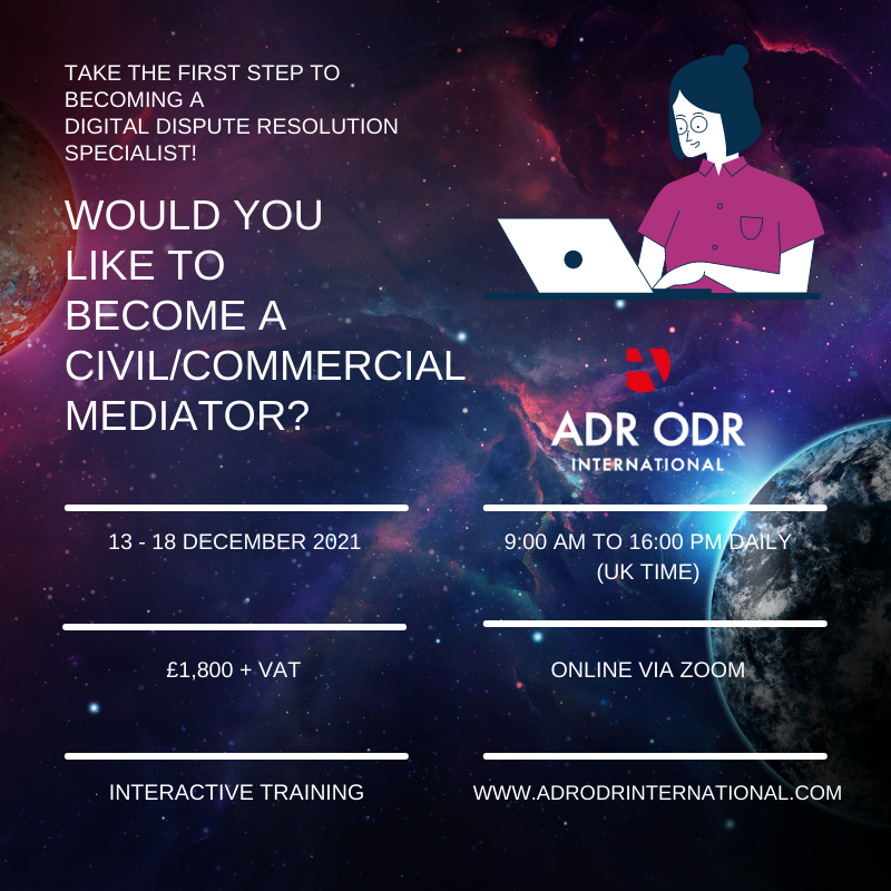 adrodrint's tweet photo. Time to secure your place for the December course! Become a Mediator before 2022! 

#ADRODRINT #iammediation #wemediateonline #online #adr #disputeresolution https://t.co/UfFWuems1D