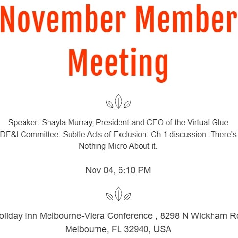 NSpacecoastfl's tweet photo. Come join us November 4th at 6:15pm. https://t.co/zkpjTZaenw
