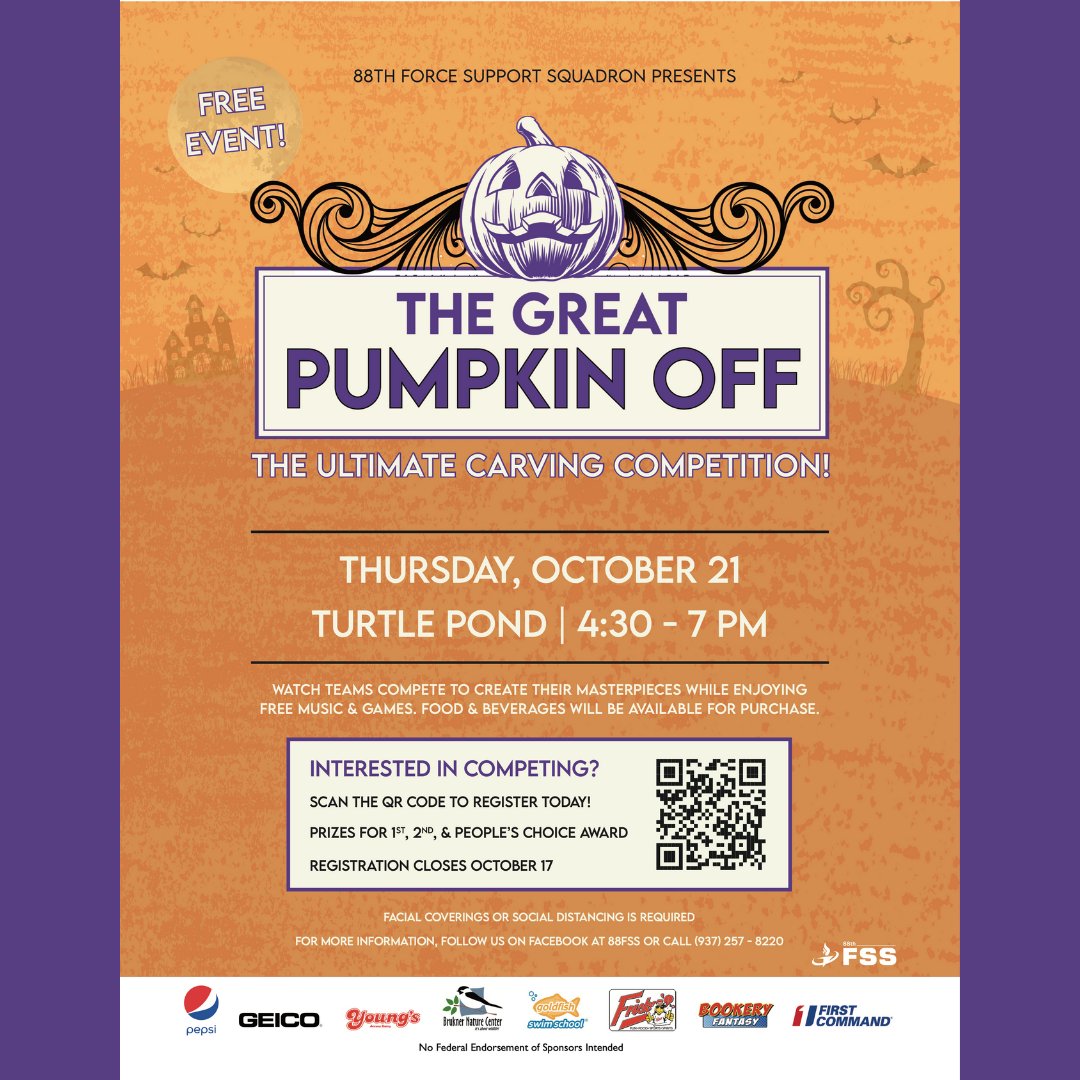 👉Tomorrow is the day! The day the pumpkins🎃 will be carved, judges will judge🤔, and prizes 🏆will be awarded and MORE!! 

Come check out all the spooky fun tomorrow at Turtle 🐢Pond from 4-7pm! Costumes are encouraged for all! 😉