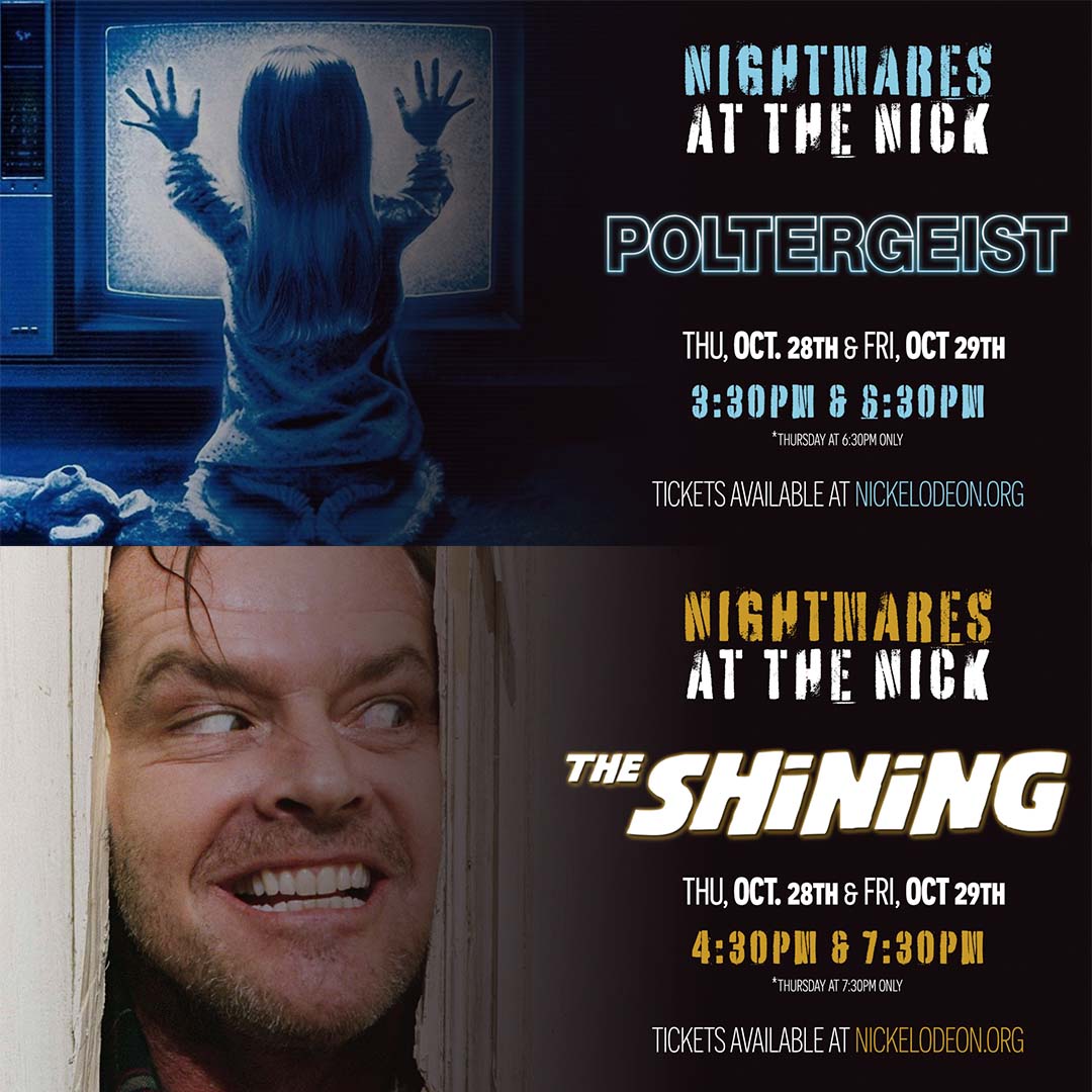 NickTheater's tweet photo. Nightmares at the Nick features classics like Poltergeist and The Shining! Grab your tickets at https://t.co/qgN8iZA5In
.
.
.
#halloween #mainstcolasc #nicktheatre #natn https://t.co/x7baBukZKK