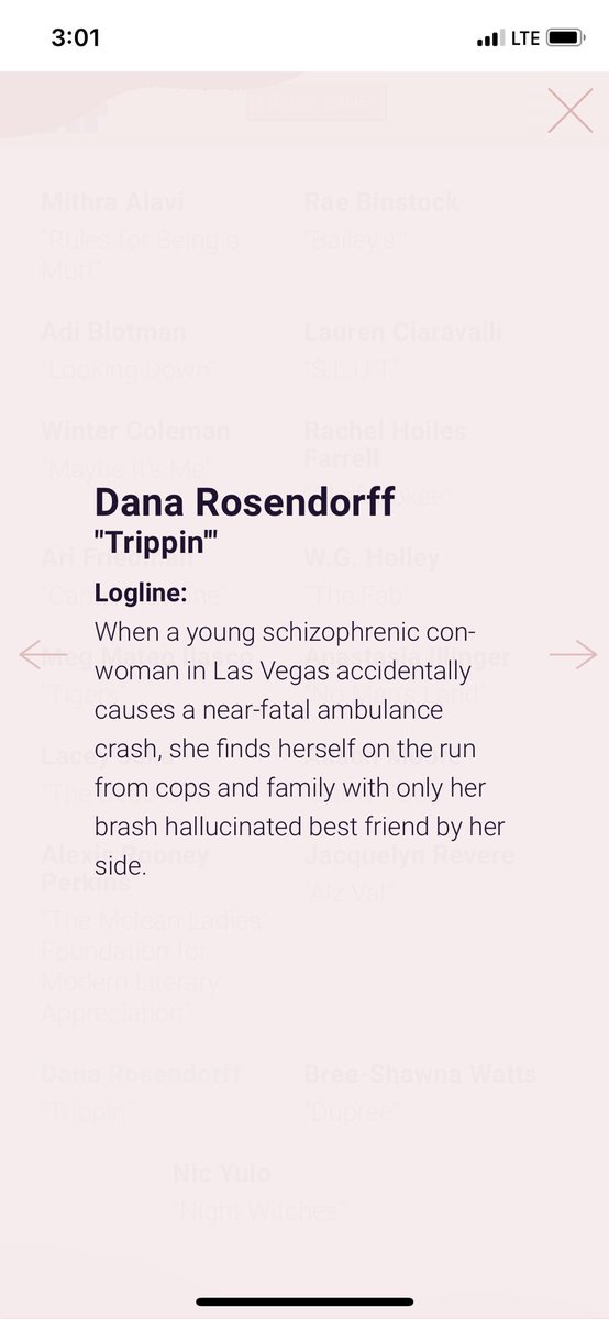 I’m so honored to be 1 of 17 Semifinalists to be shortlisted for <a href="/theblcklst/">The Black List</a> and <a href="/WomenInFilm/">WIF</a> Episodic Lab!! ✍️