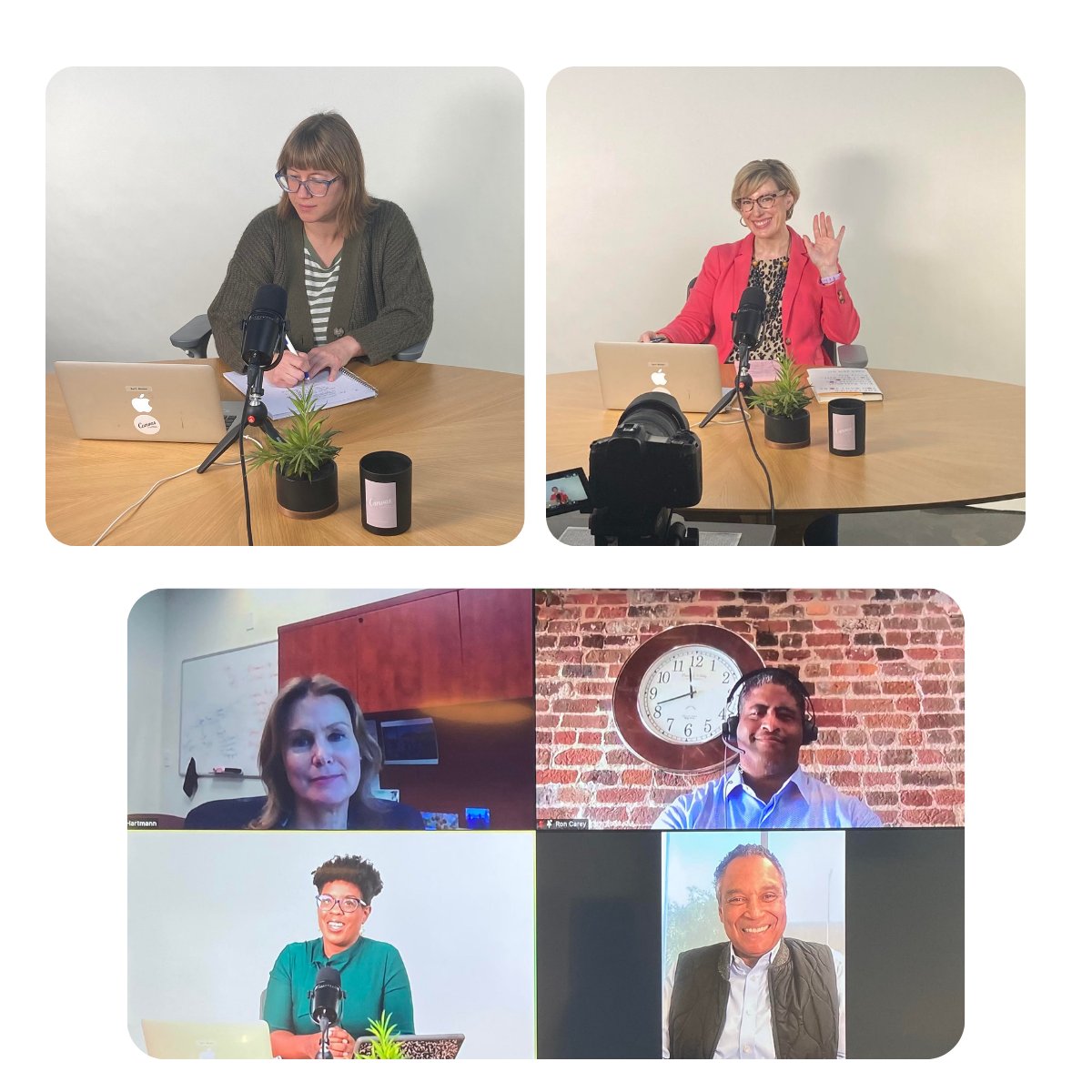 RichmondSHRM's tweet photo. Richmond SHRM is having a great first day in the studio! Kelsey Thayer, Christine Fay (she/her), Eva Hartmann, Ron Carey, and Mark Johnson!
#rshrm21 #slc21 #reimaginehr https://t.co/0ZlavgX3k2