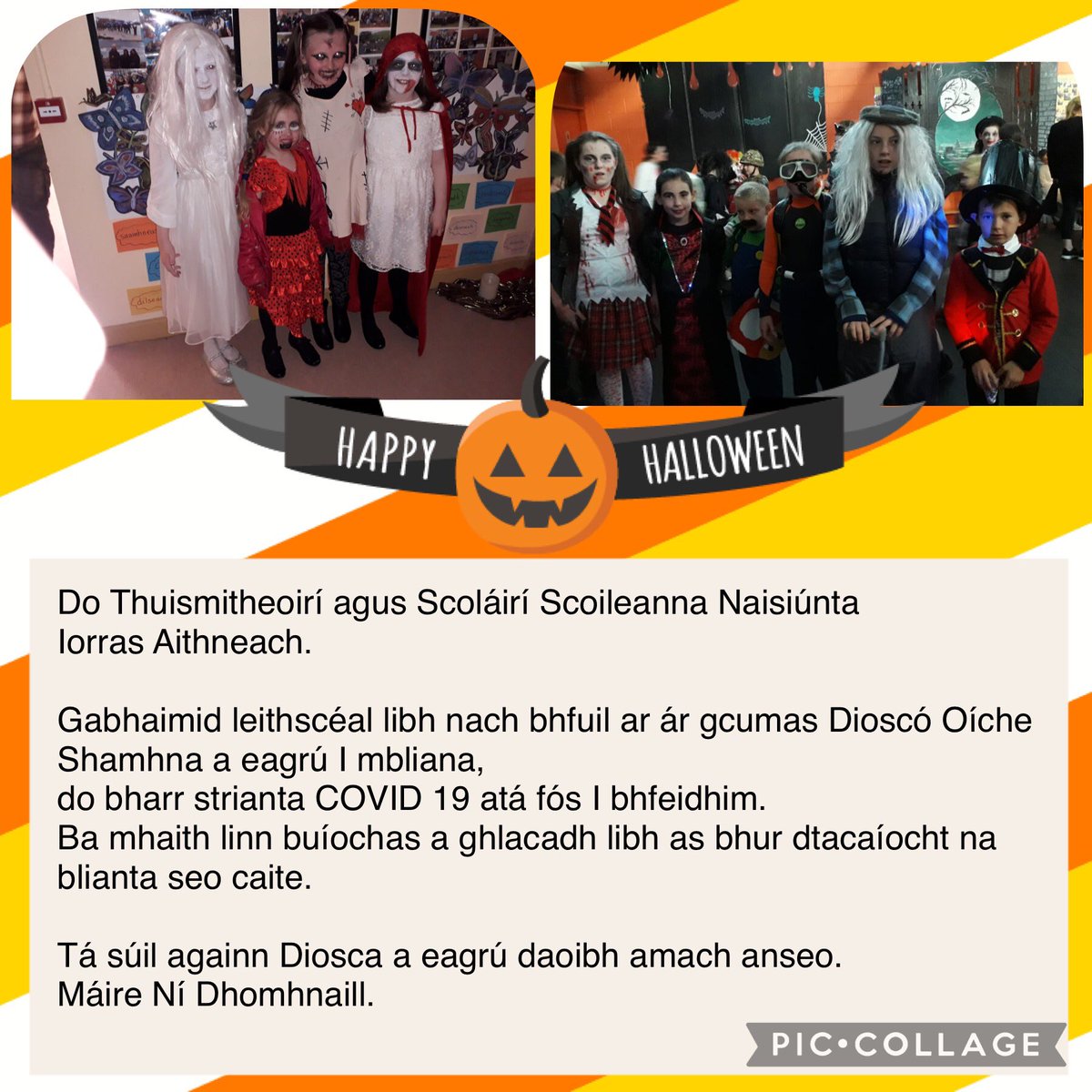 **Fógra** 🎃 🧙‍♀️ 👻 <a href="/ConamaraLair/">Conamara Láir</a> <a href="/cholmain/">Scoil Cholmáin Muigh- Inis</a> <a href="/muinteoireabha/">Scoil Naomh Ciarán</a>