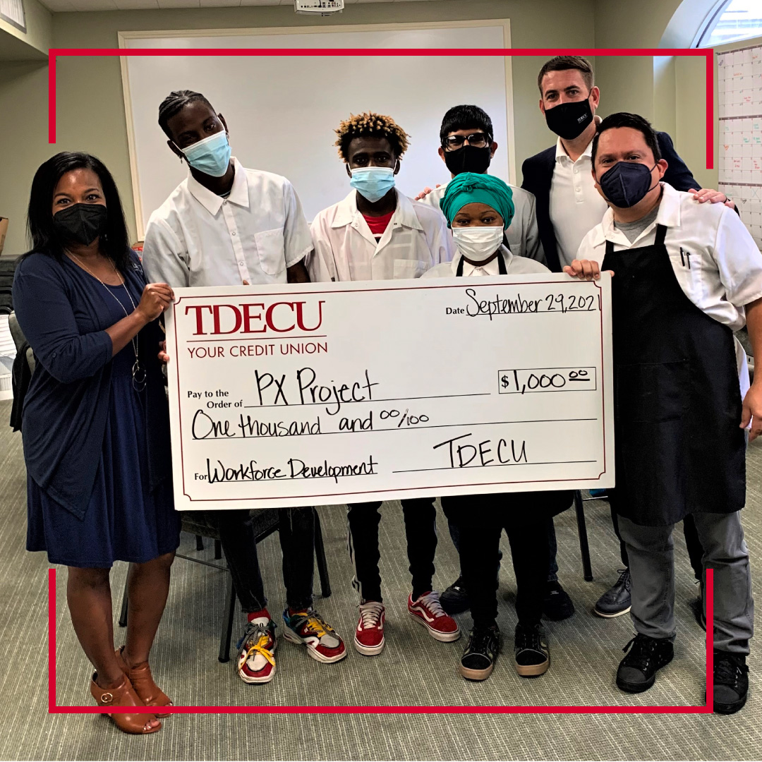 TDECU's tweet photo. To help our area’s youth find gainful employment, we donated $1,000 to PX Projects by St. Luke’s UMC. This program will provide 10 food-handling certifications to youth ages 16-24 interested in the culinary arts. Thanks for all you do, PX Projects! https://t.co/MOQICfIkBR