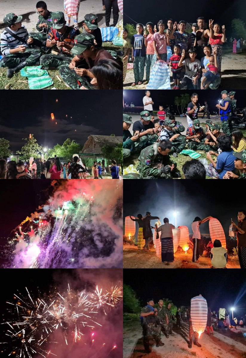 Dede37732950's tweet photo. Full moon day of #Thidingyut, families, local people, KNLA &amp; military of KNLA families living in Myothit in #LayKayKawMyothit sent lanterns and lanterns to pray for peace in Myanmar . #WhatsHappeningInMyanmar  #Oct20Coup  #CandleStrike  https://t.co/JOCQA55AIk