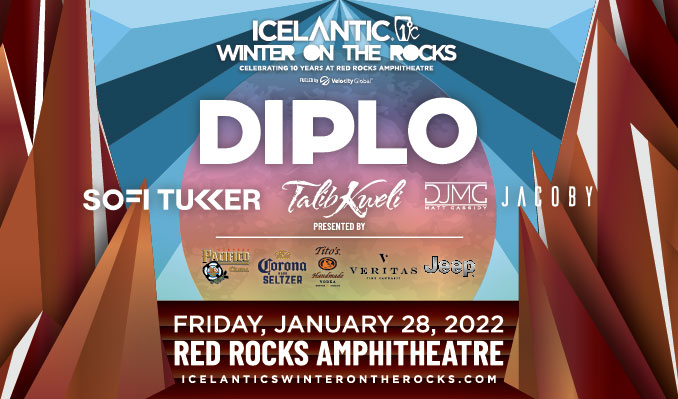 Pre-Sale for Winter On the Rocks in LIVE!!! Get your tickets to @Icelantic_Skis Winter on the Rocks featuring @DIPLO, @SofiTukker, @TalibKweli, @DJMattCassidy, @JACOBYINTOTHEAM before they're gone Pre-Sale Passcode is: IWOTR2022 bit.ly/3aNlkDI Artwork by: @patmilbery