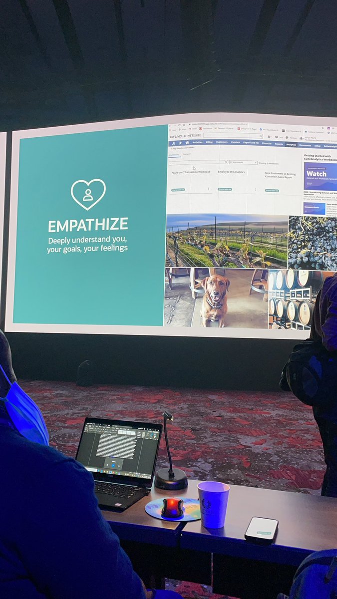 evenanerd's tweet photo. Human centered design at core of @NetSuite #SuiteWorld I see a vineyard in that photo - no basset hounds though … https://t.co/H8Q0zrlxEU