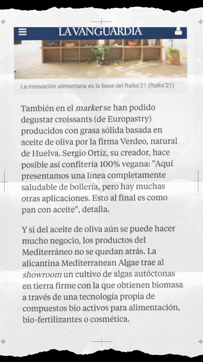 MediterrAlgae's tweet photo. Estamos muy contentos porque ayer @LaVanguardia nos mencionó en un artículo sobre las #ftalks21
id a echar un vistazo es muy interesante y habla sobre la #comidadelfuturo 😜 https://t.co/4g3xH8o72m