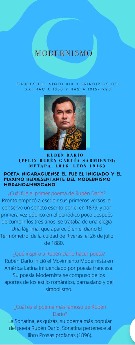 ParamoMirthala's tweet photo. #movimientoliterario #RubenDario #infografia https://t.co/73mNHBYQuL