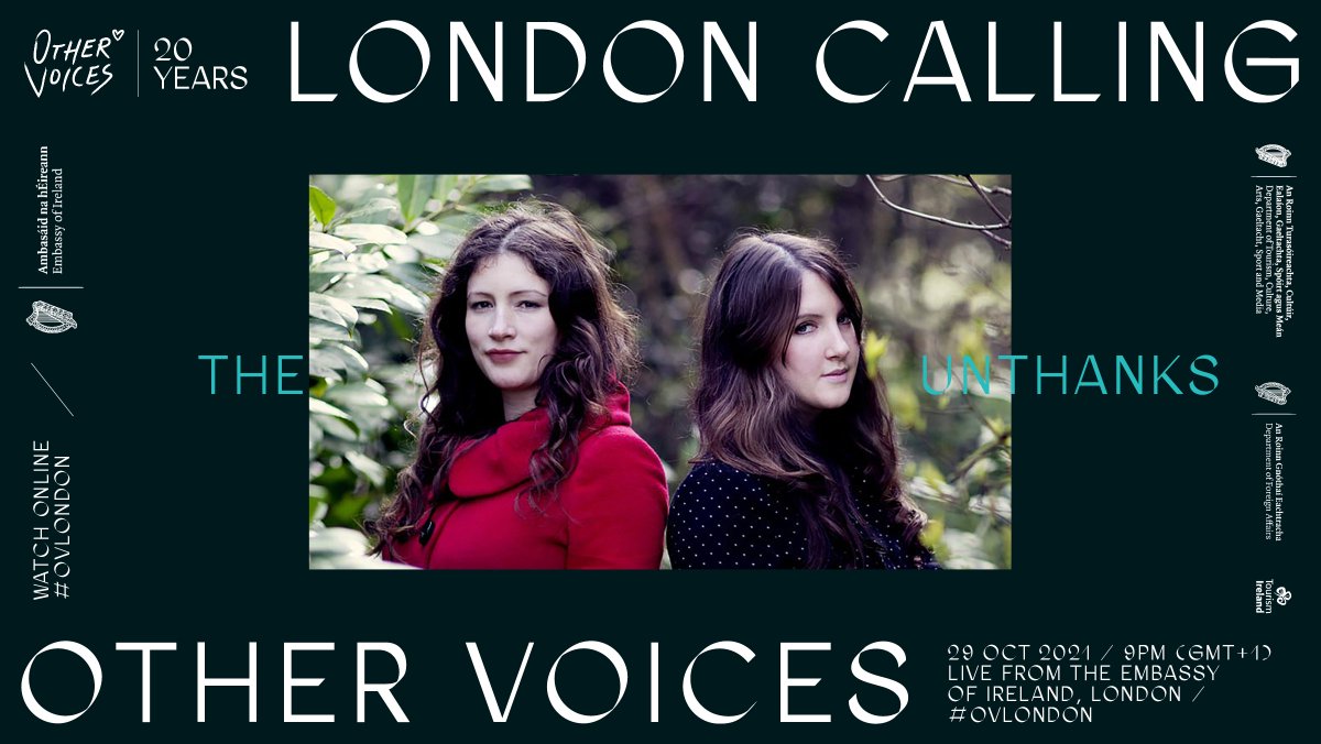 OtherVoicesLive's tweet photo. Having played a stunning set in the Church of St James in 2012, we can't wait to welcome the phenomenal @TheUnthanks back to the OV stage for London Calling 🇮🇪 ⚡
They'll be streaming live from the beautiful @IrelandEmbGB next Fri at 9pm 💙
#OVLondon | https://t.co/k8nAZCkB6G https://t.co/psN0IFfJlS