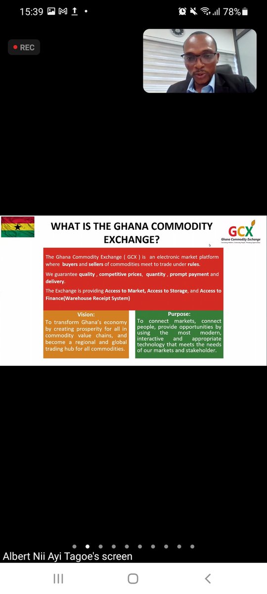 AshesiEntCenter's tweet image. &quot;The GCX is a fully integrated ecosystem of GCX rules, the trading platform, clearing and settlement, warehousing and warehouse regulators, exchange members, and securities industry act&quot;
Albert Nii Ayi Tagoe, Head of Finance @gcx_official 
#AECGCXhack #ashesientship