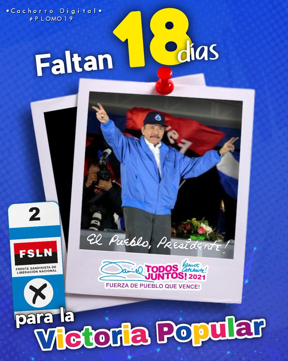 TinocoCyntia's tweet photo. Excelente día mi gente, estamos a tan solo 18 días para nuestro gran triunfo🥳🥳🥳🥳🥳🥳
#UnidadParaLaProsperidad 
#TodosJuntosVamosAdelante 
#Nicaragua https://t.co/o7PNZNwTnr